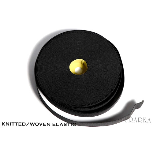 Black Knitted-Woven Elastic