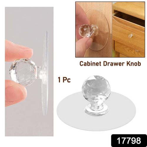 CLEAR CABINET DRAWER KNOBS / HOOK,
