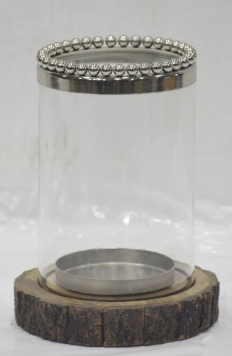 Glass Hurricane With Beads