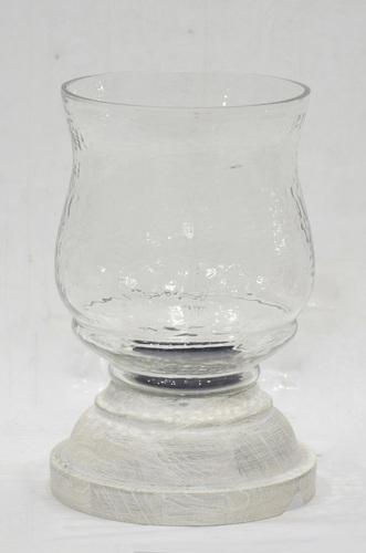 Glass Hurricane With White Wash