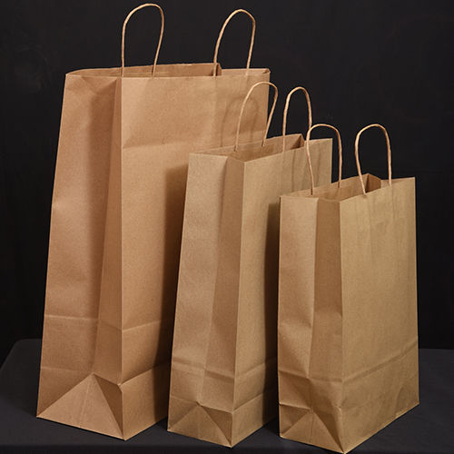 Brown Kraft Paper Bag With Handle Size: As Per Req.