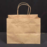 Brown Paper Carry Bag With Handle - Coated Paper, Custom Sizes, Brown Color | Embossed Surface, Sturdy Rope Handles, Eco-friendly