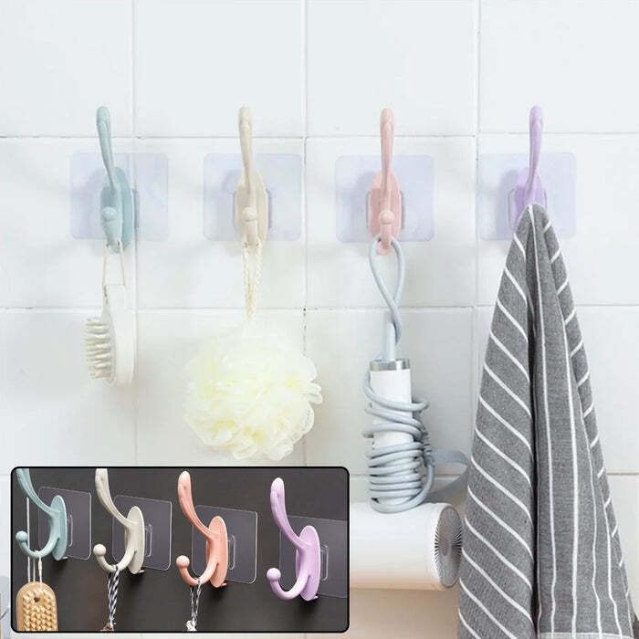 SELF ADHESIVE PLASTIC WALL HOOK FOR HOME