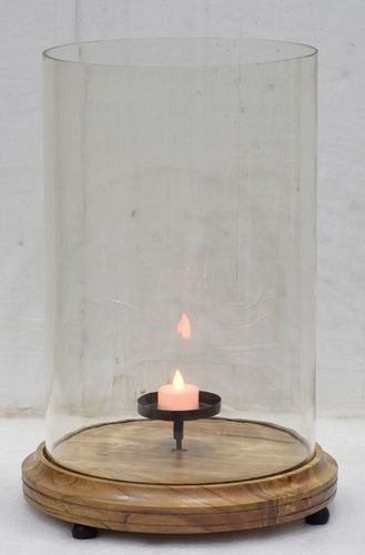 15 Inch Glass Hurricane Lamp