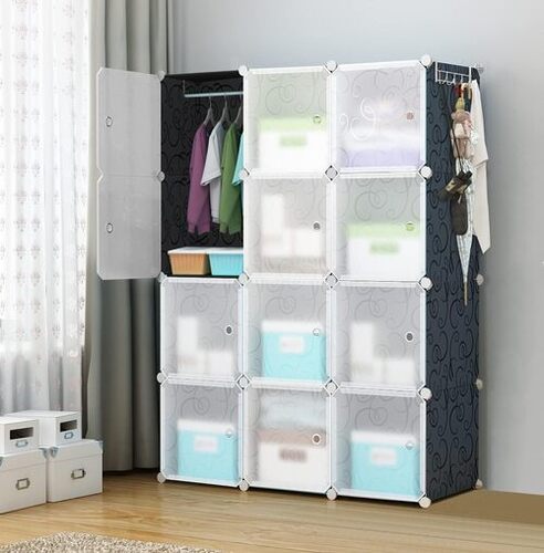 12 DOOR PLASTIC SHEET WARDROBE STORAGE RACK