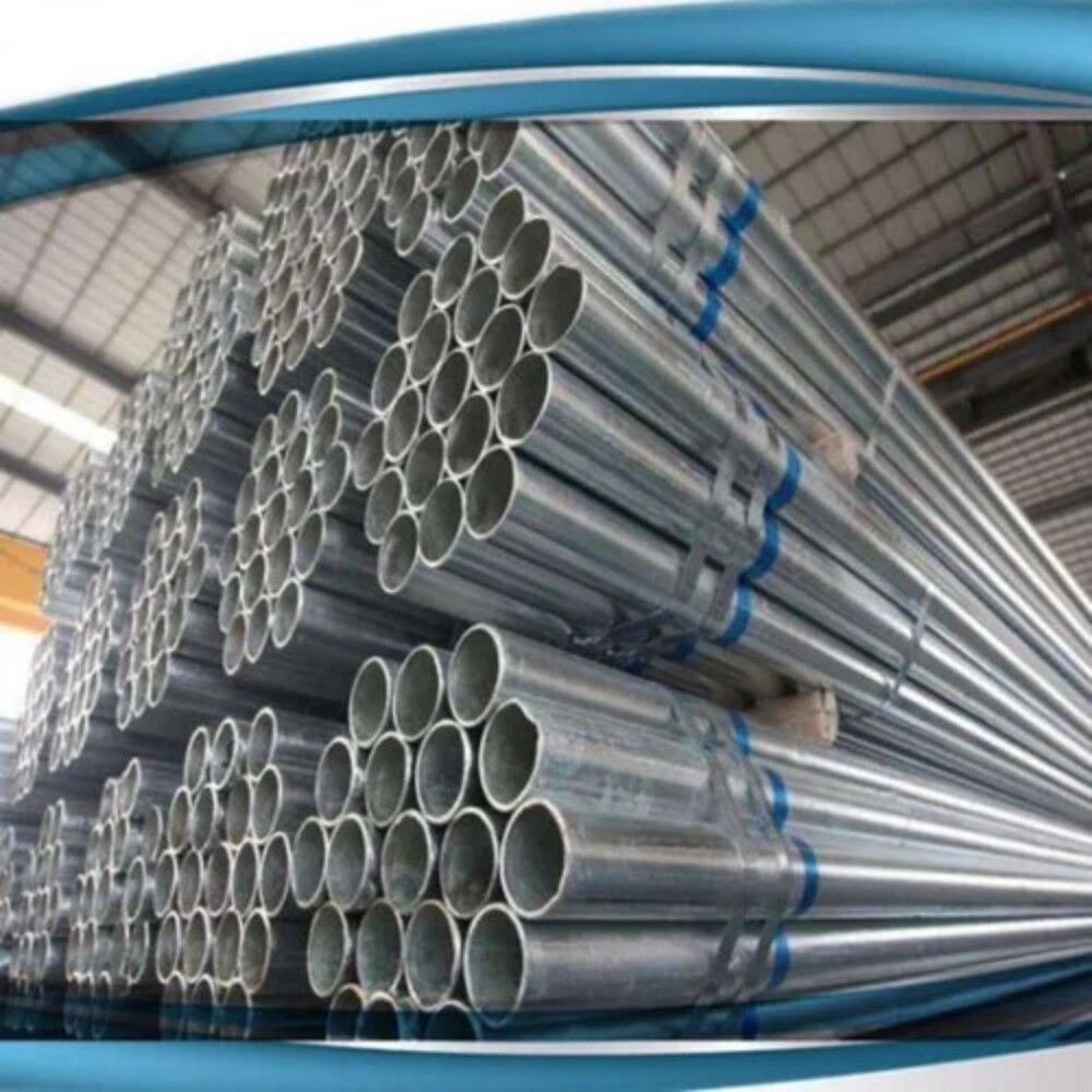 Galvanized Pipes - Round Shape, Silver Color, Galvanized Material and More