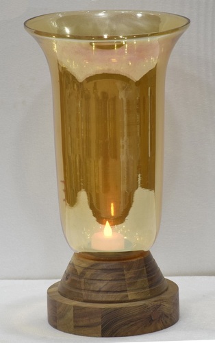 Decorative Gold Glass Hurricane