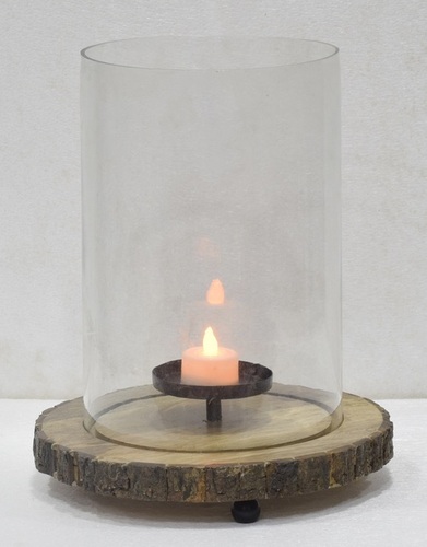 9 Inch Decorative Glass Hurricane - Color: Transparent