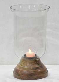 10 Inch Decorative Glass Hurricane - Color: Transparent