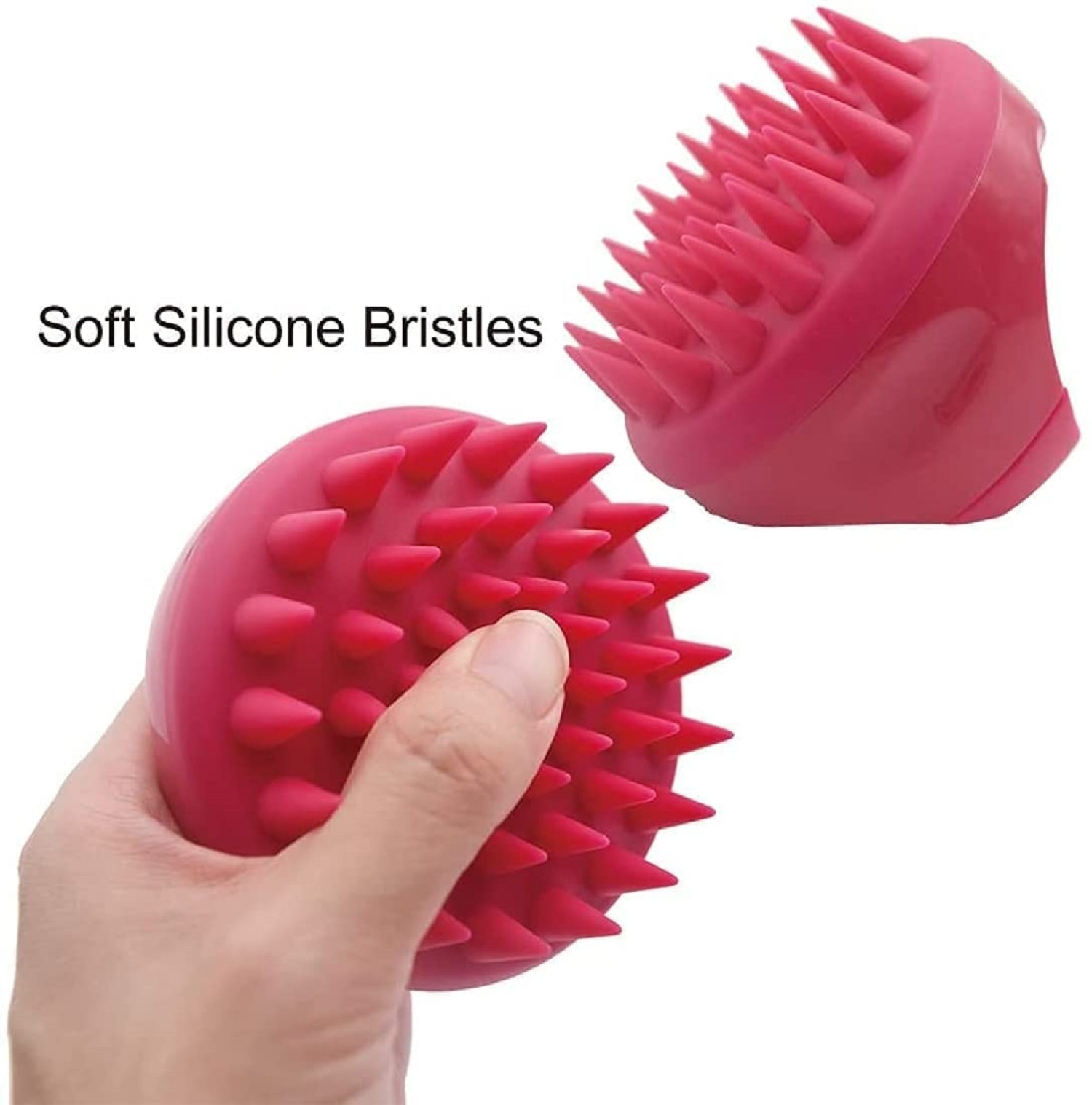 SILICONE HANDLE SCALP MASSAGE SHAMPOO BRUSH