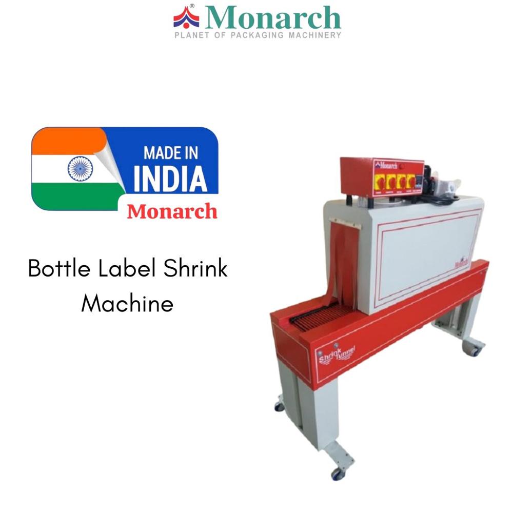 Bottle Label Shrink Wrapping Machine - 60x12x58 Inch, Red & White | Semi-Automatic, 15 Pcs/min Capacity, Variable Speed, Digital Temperature Control