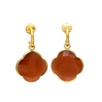 Brown Glass Drop Earrings - Alloy, Free Size, Elegant Gold-plated Design For Engagement, Wedding, And Party Occasions