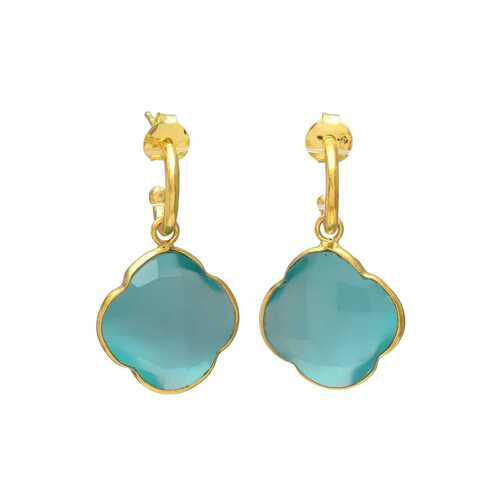 Sky blue glass woman drop earring set