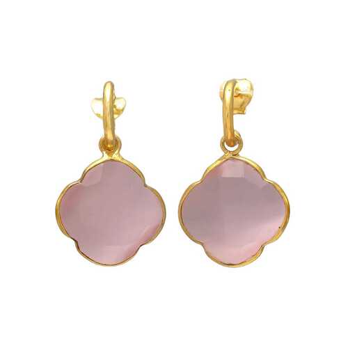 Light pink glass woman drop earring set