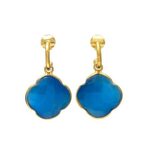 Darl blue glass woman drop earring set