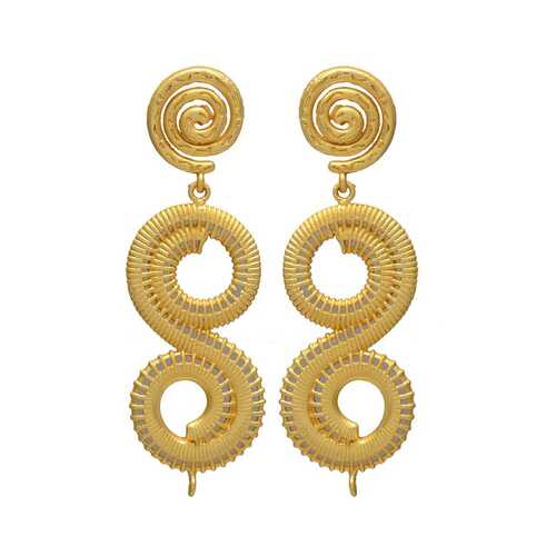 Gold Swirl Dangle Earrings