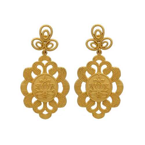 Golden Lotus Blossom Earrings