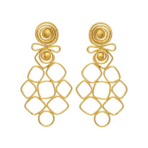 Golden Endless Spiral Earrings