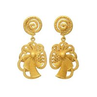 Golden Pinwheel Earrings - Gender: Women