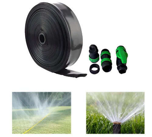 Black Heavy Duty 20 Mm Agricultural Rain Pipe 350 Micron, 100 M Length With Accessories