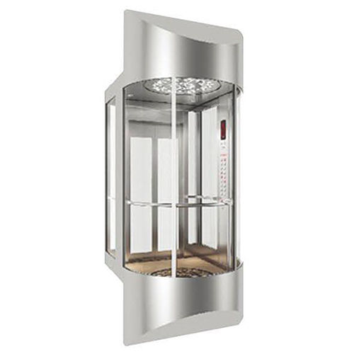 Stainless Steel Round Carved Glass Cabin Capsule Elevator