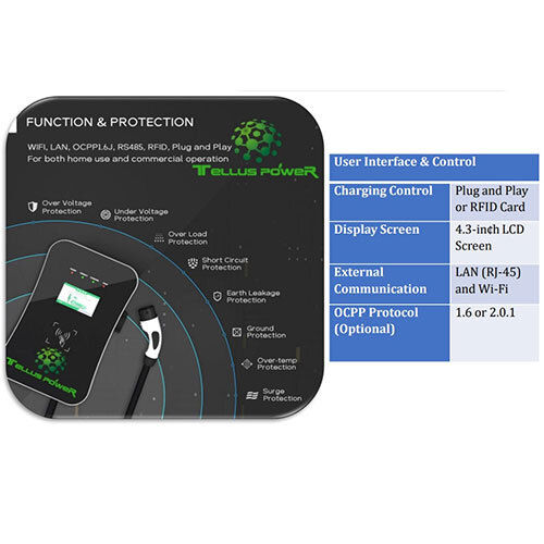 Tellus 7.4kW EV Charger (Type2 Single Gun)