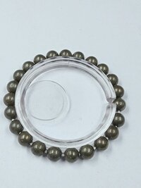 Natural Pyrite Stone Bracelet - Shape: Round Brilliant Cut