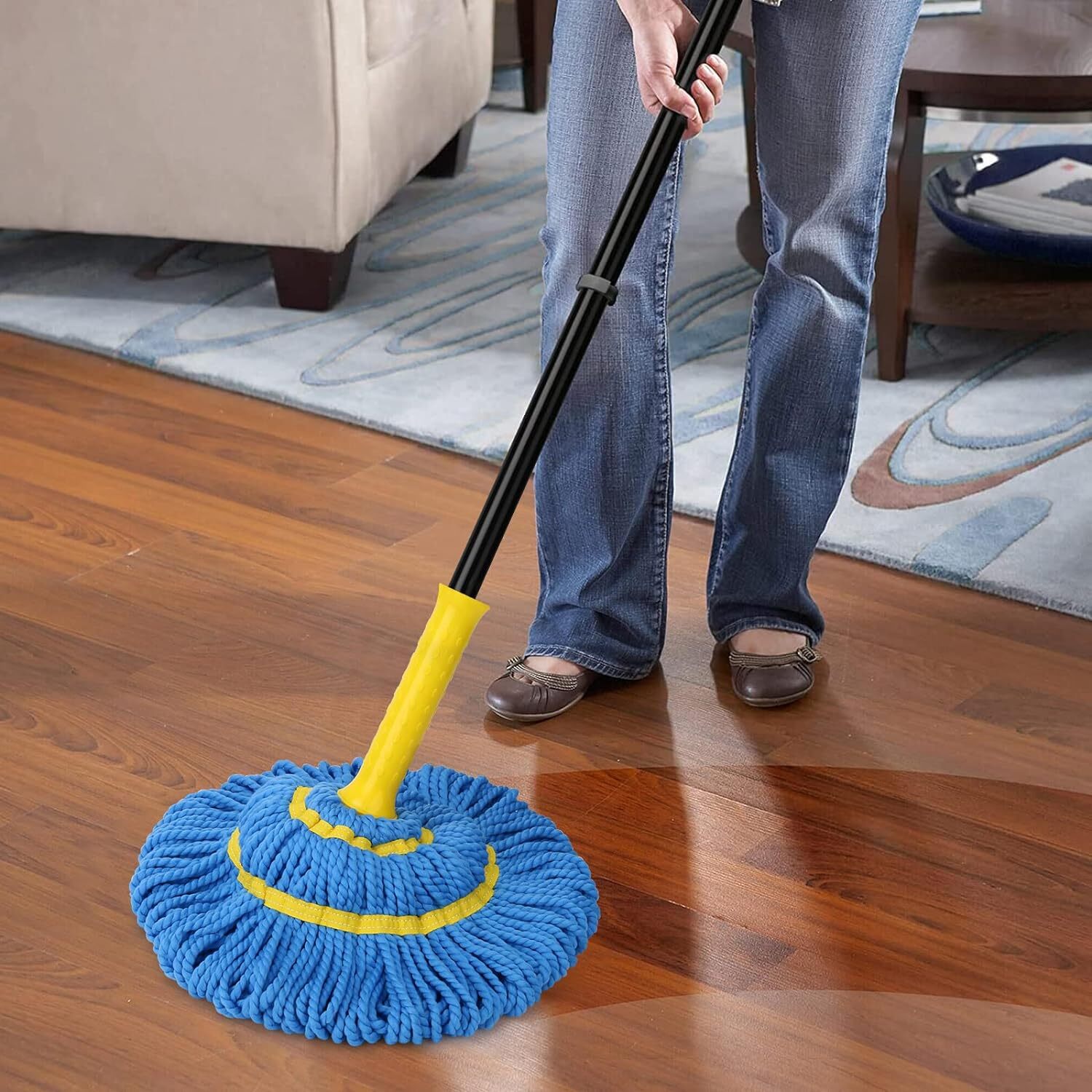 SELF-WRINGING TWIST DUST MOPS FOR FLOOR CLEANING