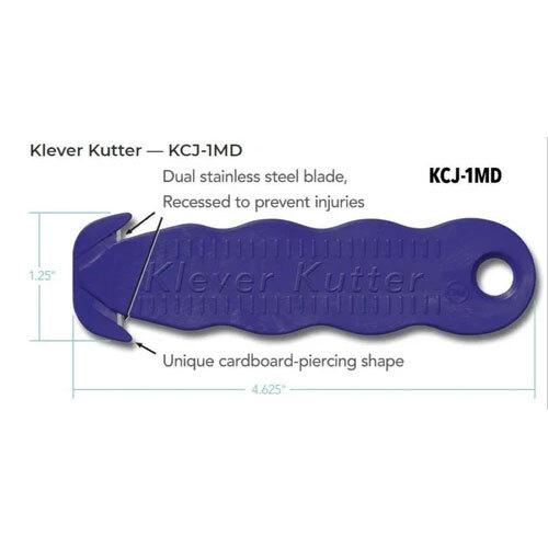 Klever Kutter Metal Detectable - Safety Cutter for Boxes, HDEP Sack Bags Cutting
