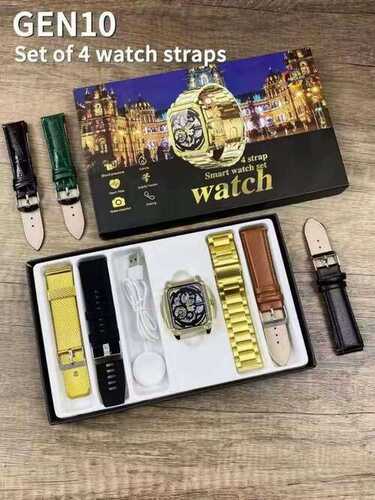 Gold Gen 10 Pro 4 Strap Smart Watch Set