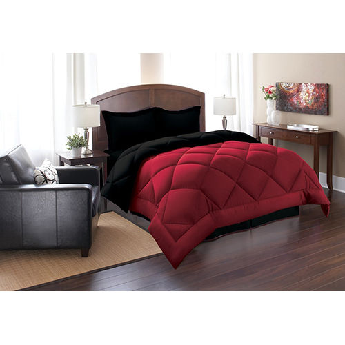 100% Cotton Red And Black Color Reversible Comforter