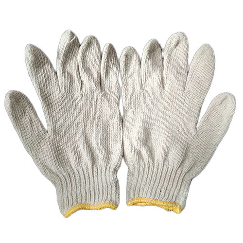 Different Available 40 Gm White Cotton Knitted Hand Gloves