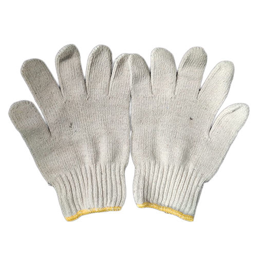 Different Available 80 Gm White Cotton Knitted Hand Gloves