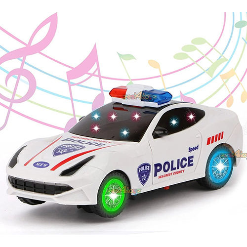 Dancing toy car 360 degree rotating police car with 3d flashing light sound