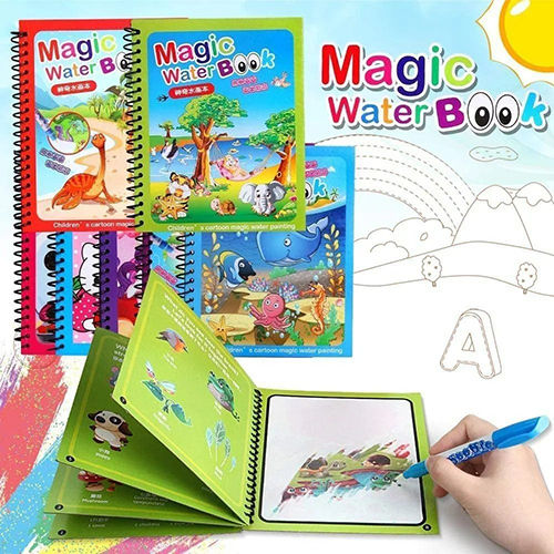 Multicolor Quick Dry Re-Usable Magic Coloring Water Book Doodle With Magic Pen Painting Board For Children