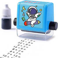Roller Stamp Plastic Number Rolling Stamp Addition Subtraction Math - Plastic Material, 3 X 4.4 X 4.8 Cm Size, Blue Color | Designed For Ages 5-7 Years