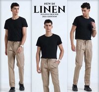 i 20.8 Linen Lycra pleat Formal Pants