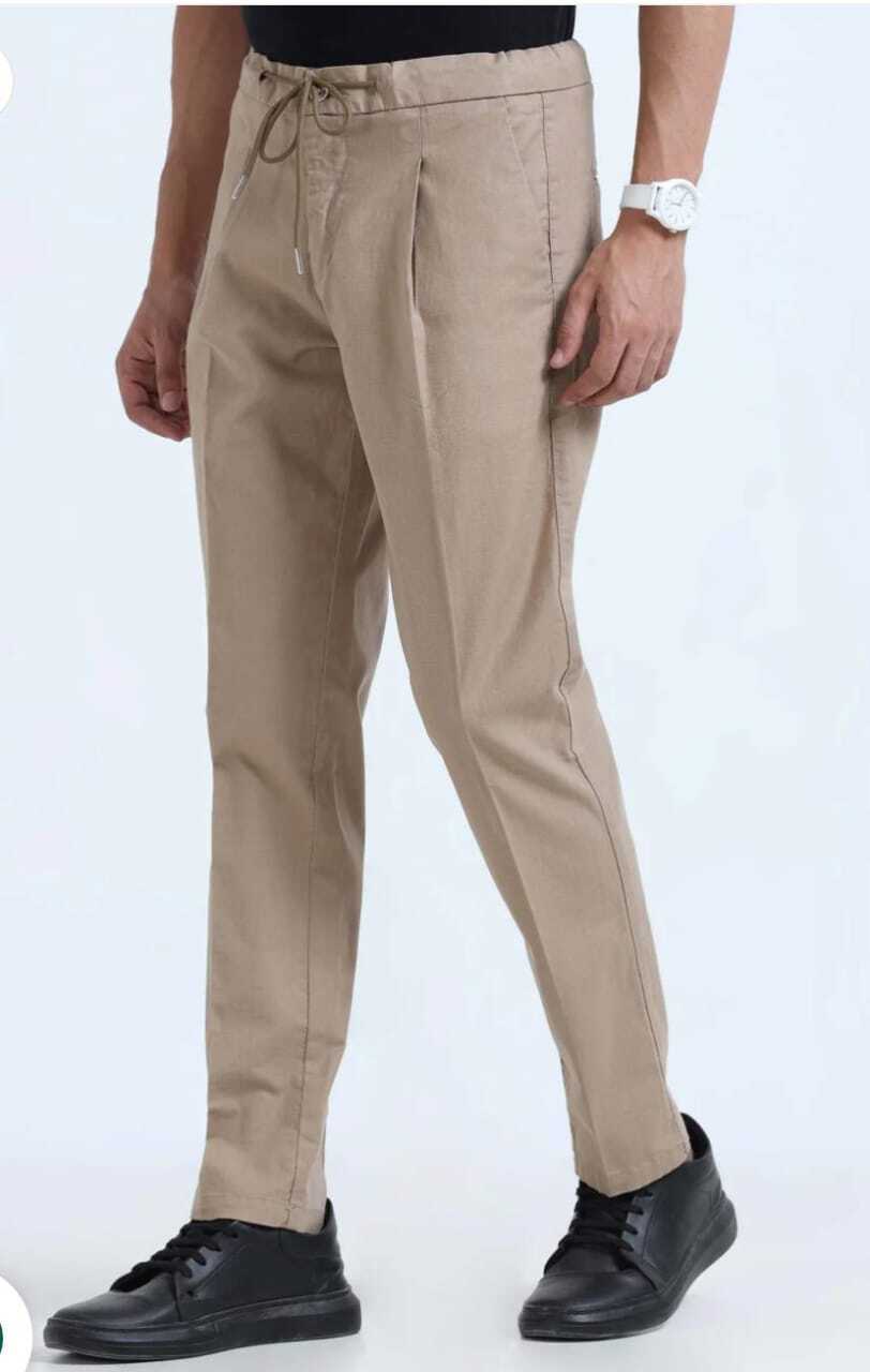 i 20.8 Linen Lycra pleat Formal Pants