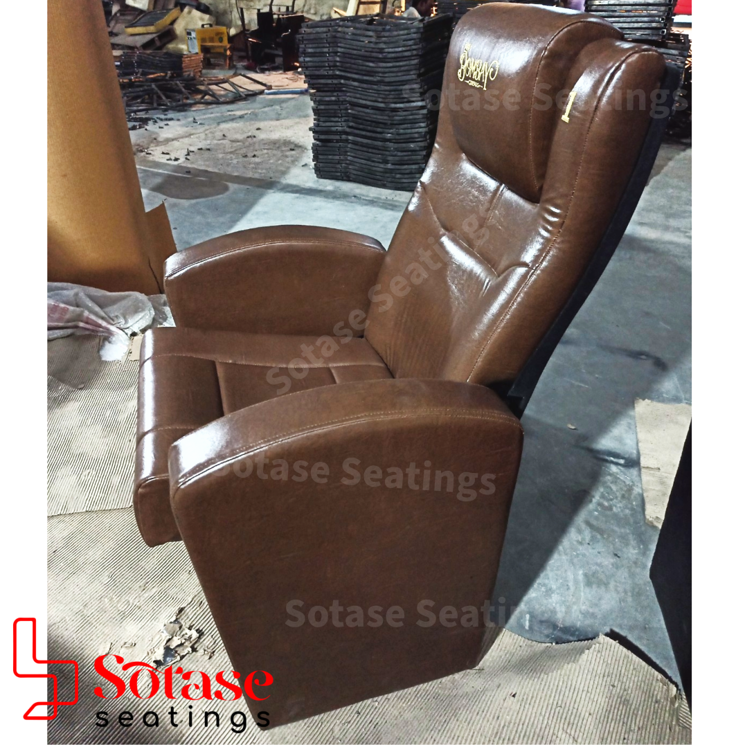 Sotase Leatherette Push Back Cinema Chair