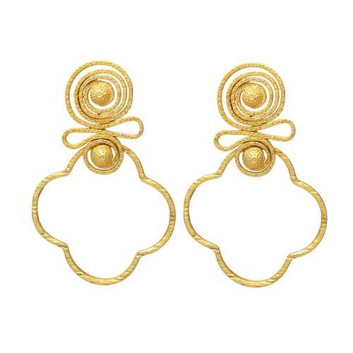 Gold Plated Swirl Hoop Earrings