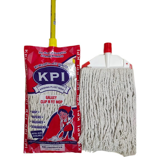 9 Inch A Grade Wet Mop With 4 Feet Wooden Stick - Color: As Per Requirement