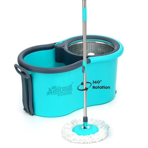 Sky Blue Steel Wringle Elite Spin Mop