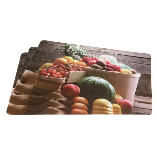 Multi Color Multicolor Fruit Printed Fridge Mat