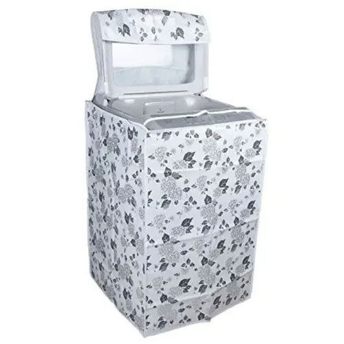 Black And Gray Printed Washing Machine Cover