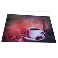 Table Laminated Paper Mat - Rectangular 11 X 17 Inches | Multicolour Printed Design, Ideal For Table Use
