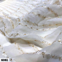 Dyeable Embroidered Georgette Fabrics - 44 Inch Width, Multicolor Blend With Machined Embroidery For Versatile Garment Designs