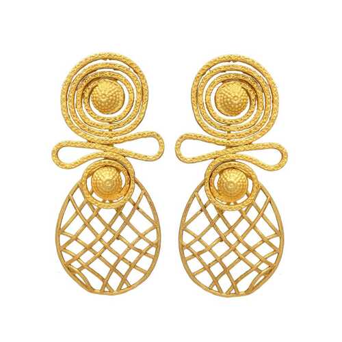 gold plated designer woman earring