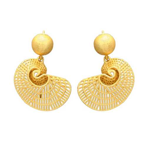 Dazzling Gold Swirl Cluster Earrings