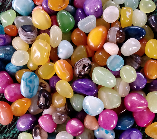 Multicolor High Gloss Polished Onyx Pebble Stones