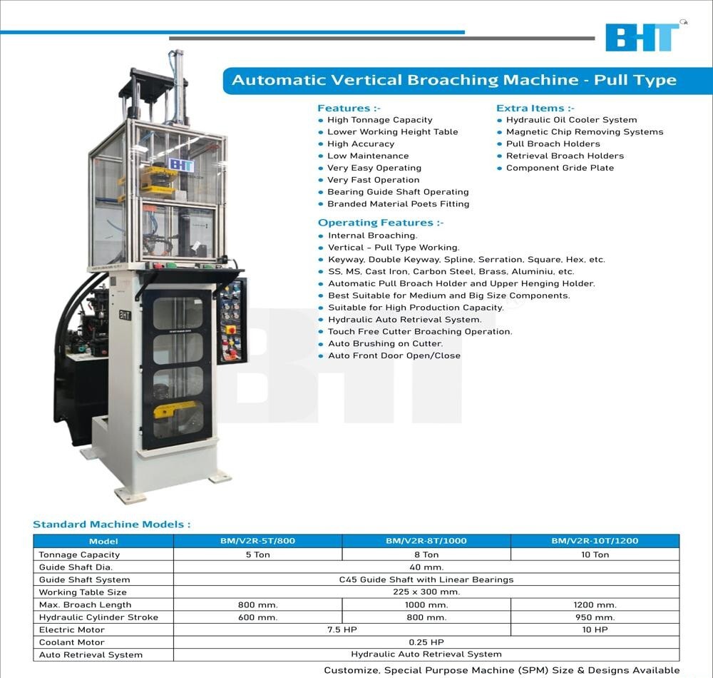 Vertical Broaching Machine - Operating Type: Automatic